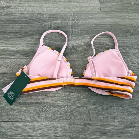 NWT Wild Fable Striped Bikini Swim Top Terry Cloth Size Small - Picture 4 of 4